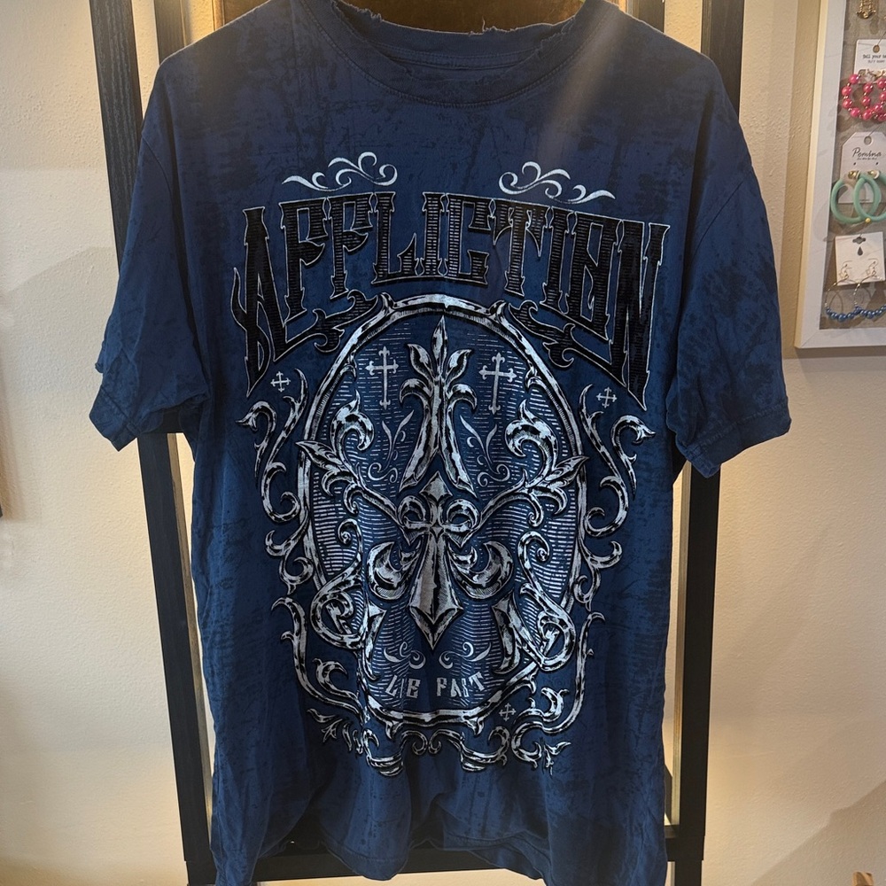 Affliction Navy Graphic Tee